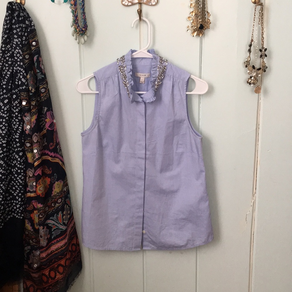 J. crew jeweled button up tank